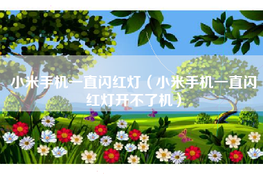 小米手机一直闪红灯(小米手机一直闪红灯开不了机)